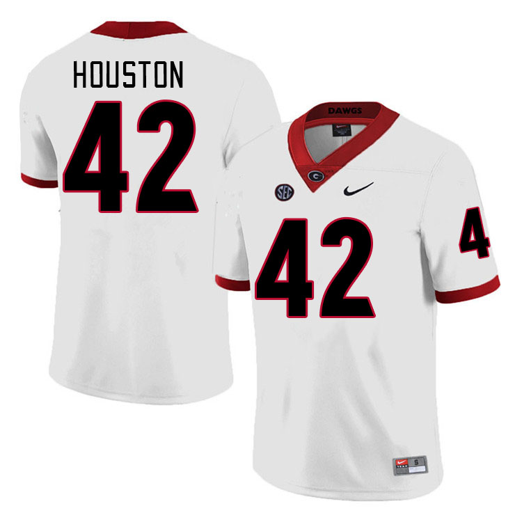 #42 Justin Houston Georgia Bulldogs Jerseys Football Stitched-Retro White